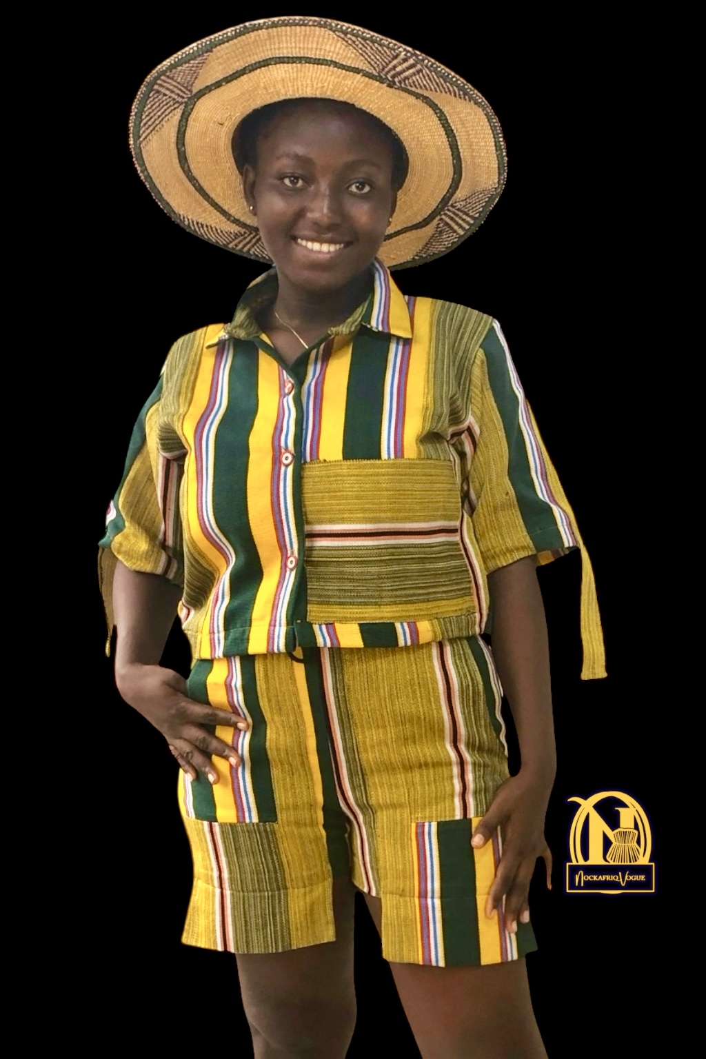 Ghanaian Fugu 2 piece top and hi-low shorts - Image 3