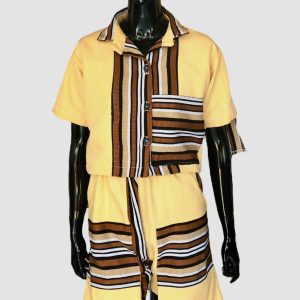 Ghanaian Fugu 2 piece Top and Hi-Low Shorts