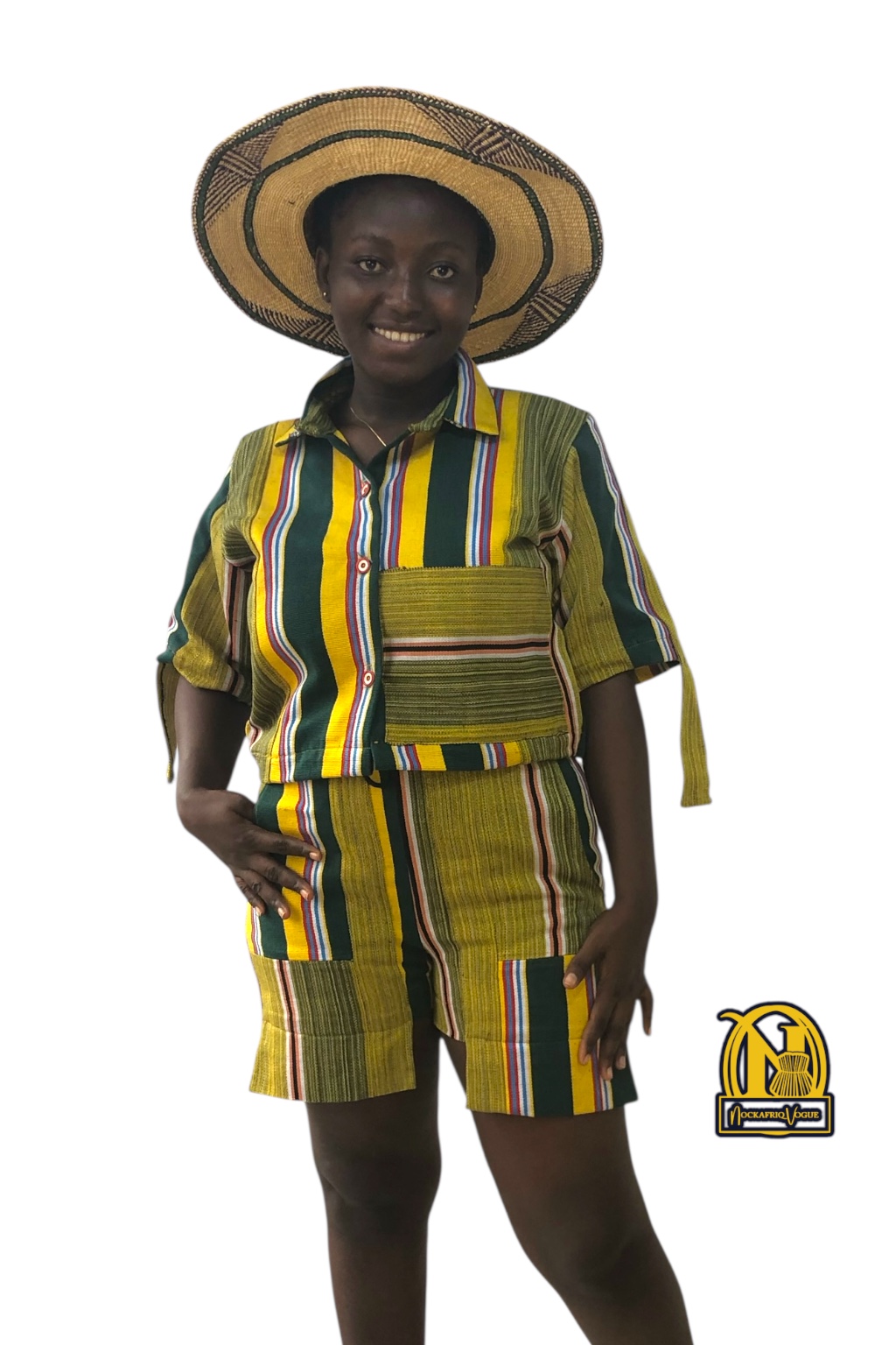 Ghanaian Fugu 2 piece top and hi-low shorts - Image 2